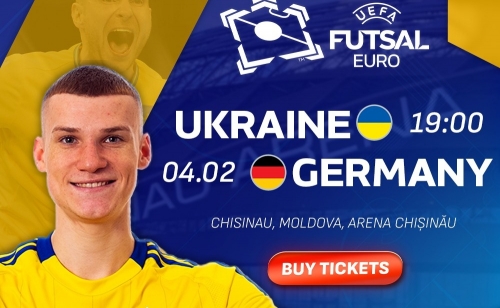 Biletele pentru meciul de futsal Ucraina - Germania, care va avea loc pe Chișinău Arena, sunt puse în vânzare. Prețuri de la 100 lei