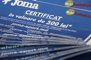 Certificatul de reducere de la Joma și Moldfootball.com a fost înmînat cîștigătorului etapei 9 a Concursului Pronosticurilor
