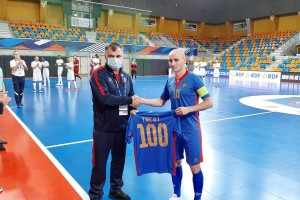 Căpitanul selecționatei de futsal a Moldovei, Sergiu Tacot, a jucat meciul cu numărul 100 pentru echipa națională