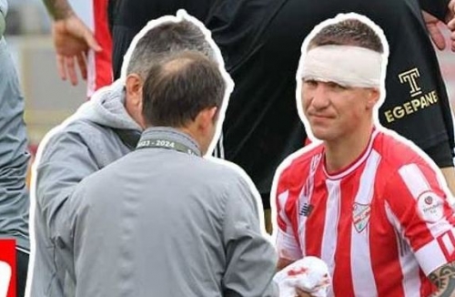 Вячеслав Посмак получил травму головы в матче за "Болуспор". Ему наложили 18 швов (фото)