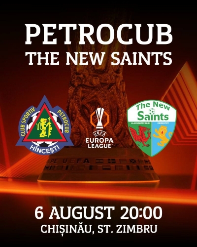 Au fost scoase în vânzare biletele la meciul Petrocub - The New Saints (Țara Galilor) din Liga Europei