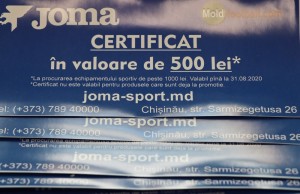 Очередной скидочный сертификат от Joma и Moldfootball.com был вручен победителю 5-го тура Конкурса Прогнозов (фото)